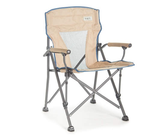 slide 1 of 1, LUX Naturals Khaki Folding Quad Chair, 1 ct