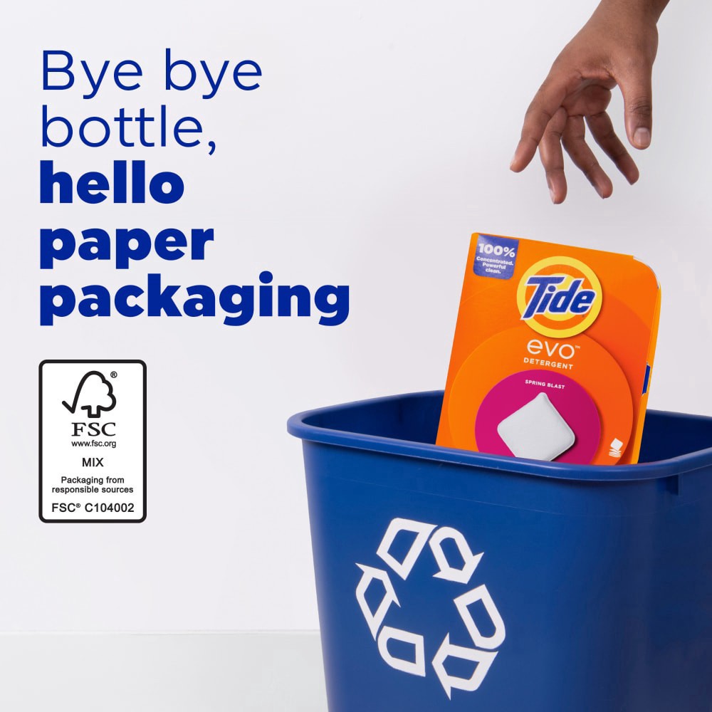 slide 6 of 6, Tide Medium Load Fiber Tiles Spring Blast Detergent 30 ea, 30 ct