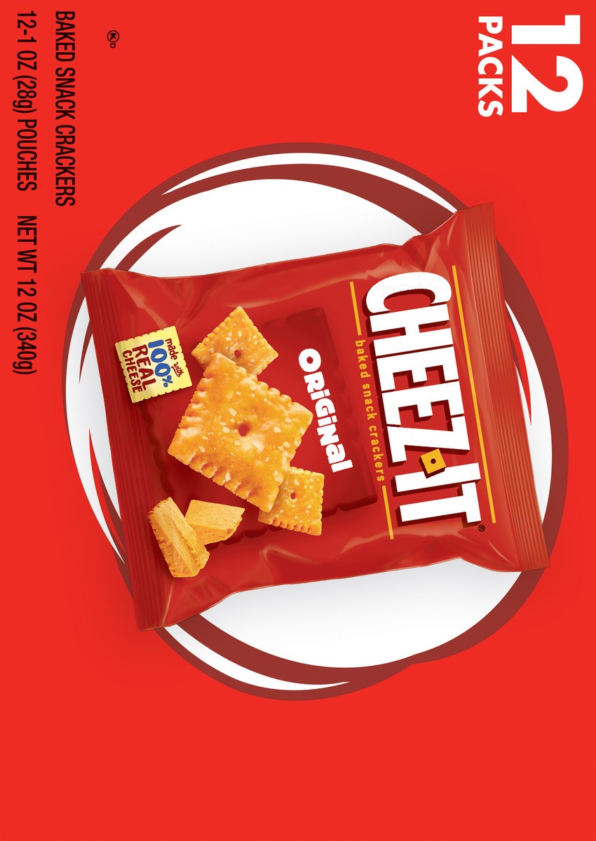 slide 6 of 7, Cheez-It 12 Packs Original Baked Snack Crackers 12-1 oz Pouches, 12 ct