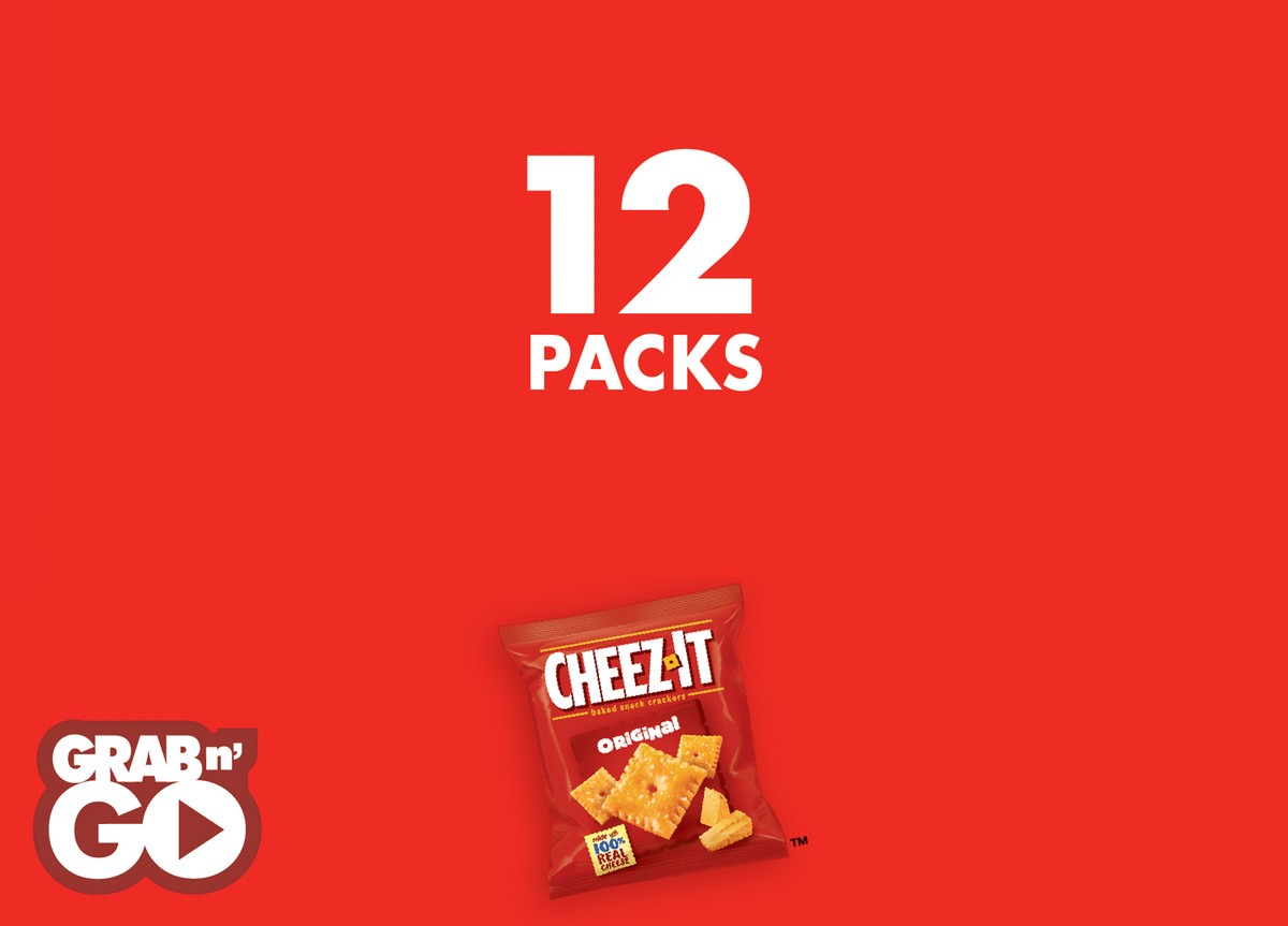 slide 5 of 7, Cheez-It 12 Packs Original Baked Snack Crackers 12-1 oz Pouches, 12 ct