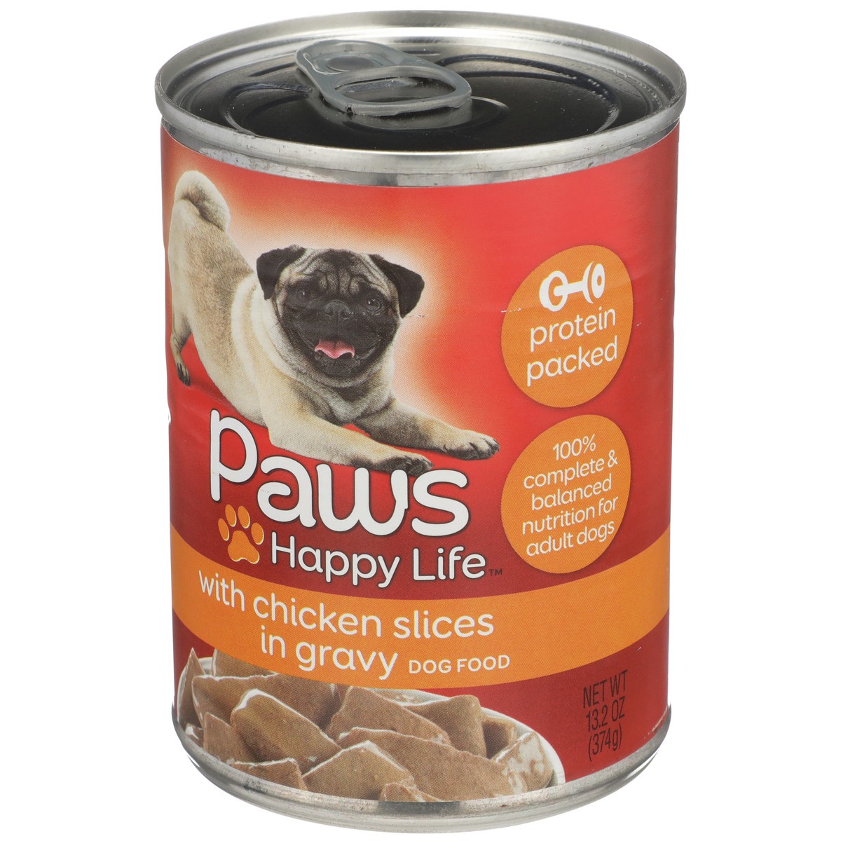 slide 2 of 9, Paws Happy Life Dog Food with Chicken Slices in Gravy 13.2 oz, 13.2 oz