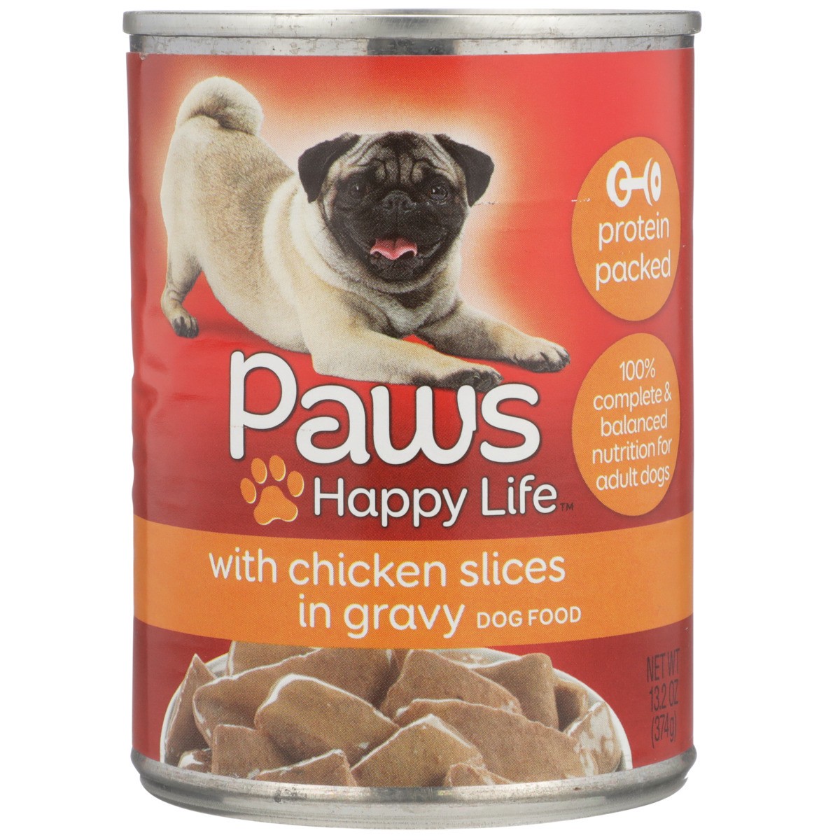 slide 6 of 9, Paws Happy Life Dog Food with Chicken Slices in Gravy 13.2 oz, 13.2 oz