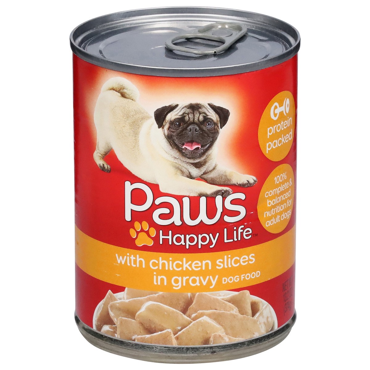 slide 1 of 9, Paws Happy Life Dog Food with Chicken Slices in Gravy 13.2 oz, 13.2 oz