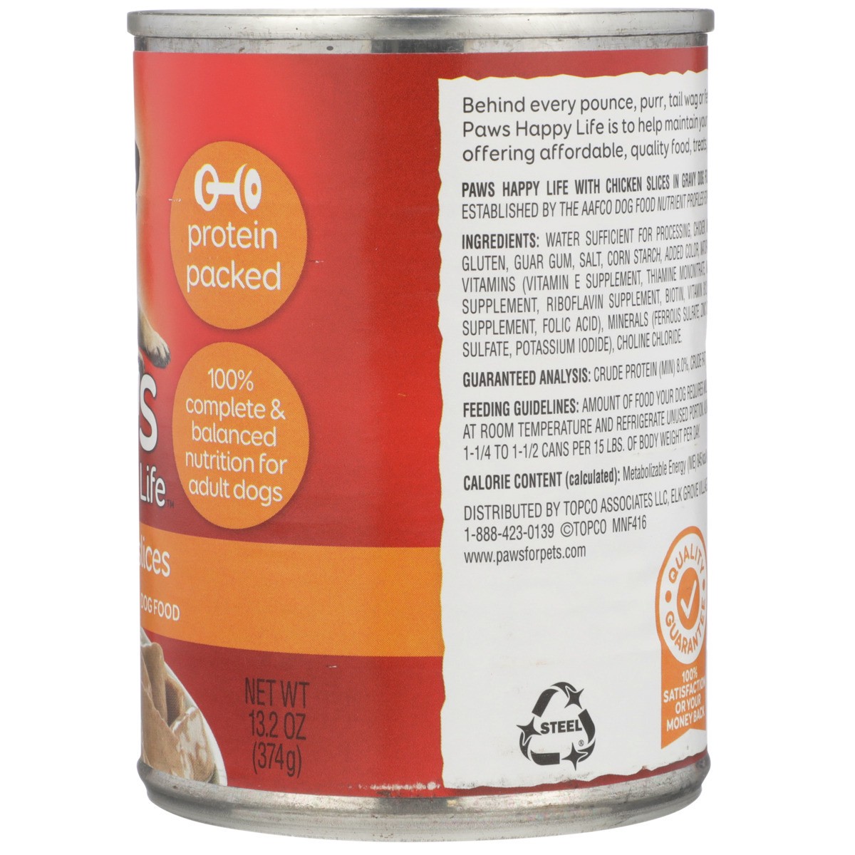 slide 8 of 9, Paws Happy Life Dog Food with Chicken Slices in Gravy 13.2 oz, 13.2 oz