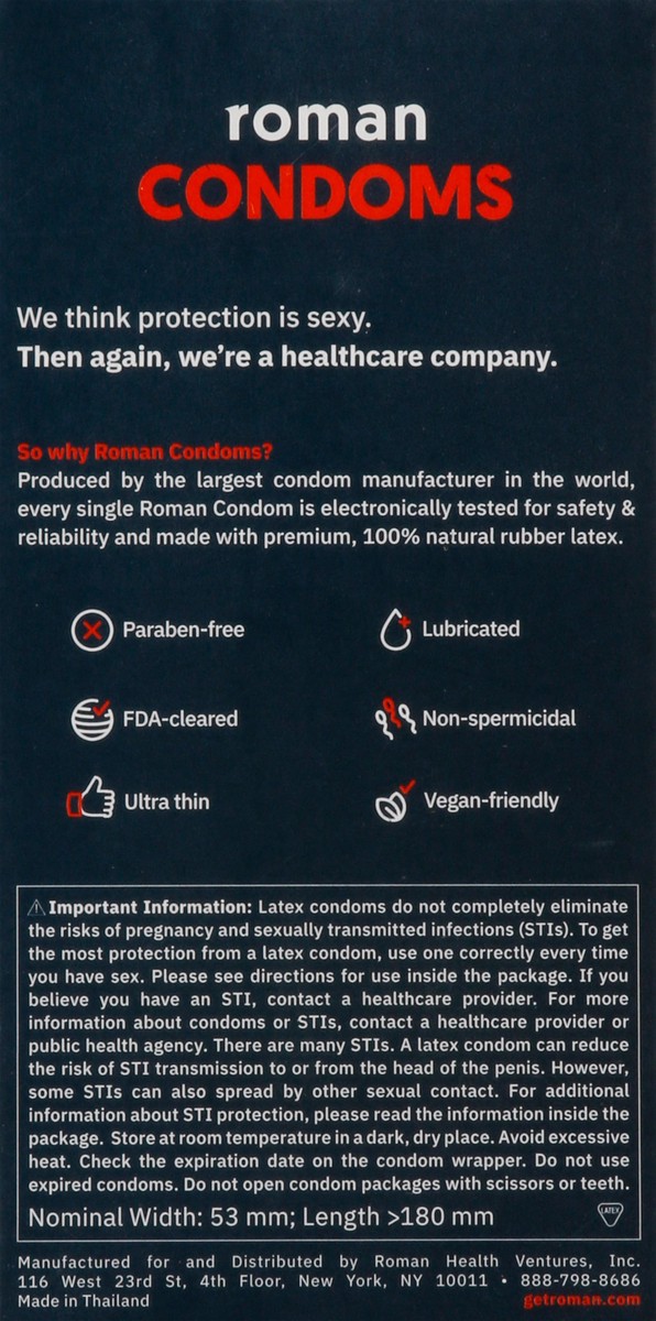slide 7 of 8, Roman Condoms, 12 ct