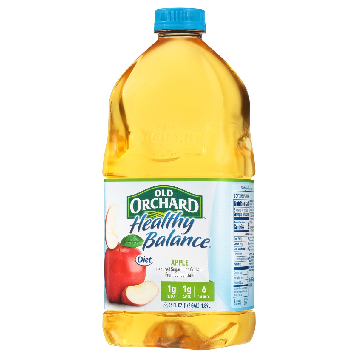 slide 5 of 9, Old Orchard Healthy Balance Diet Apple Juice Cocktail - 64 fl oz, 64 fl oz