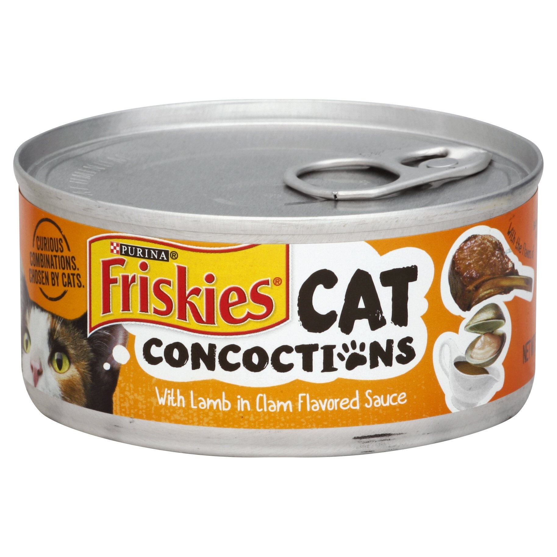 slide 1 of 1, Friskies Cat Concoctions with Lamb in Clam Flavored Sauce Cat Food, 5.5 oz