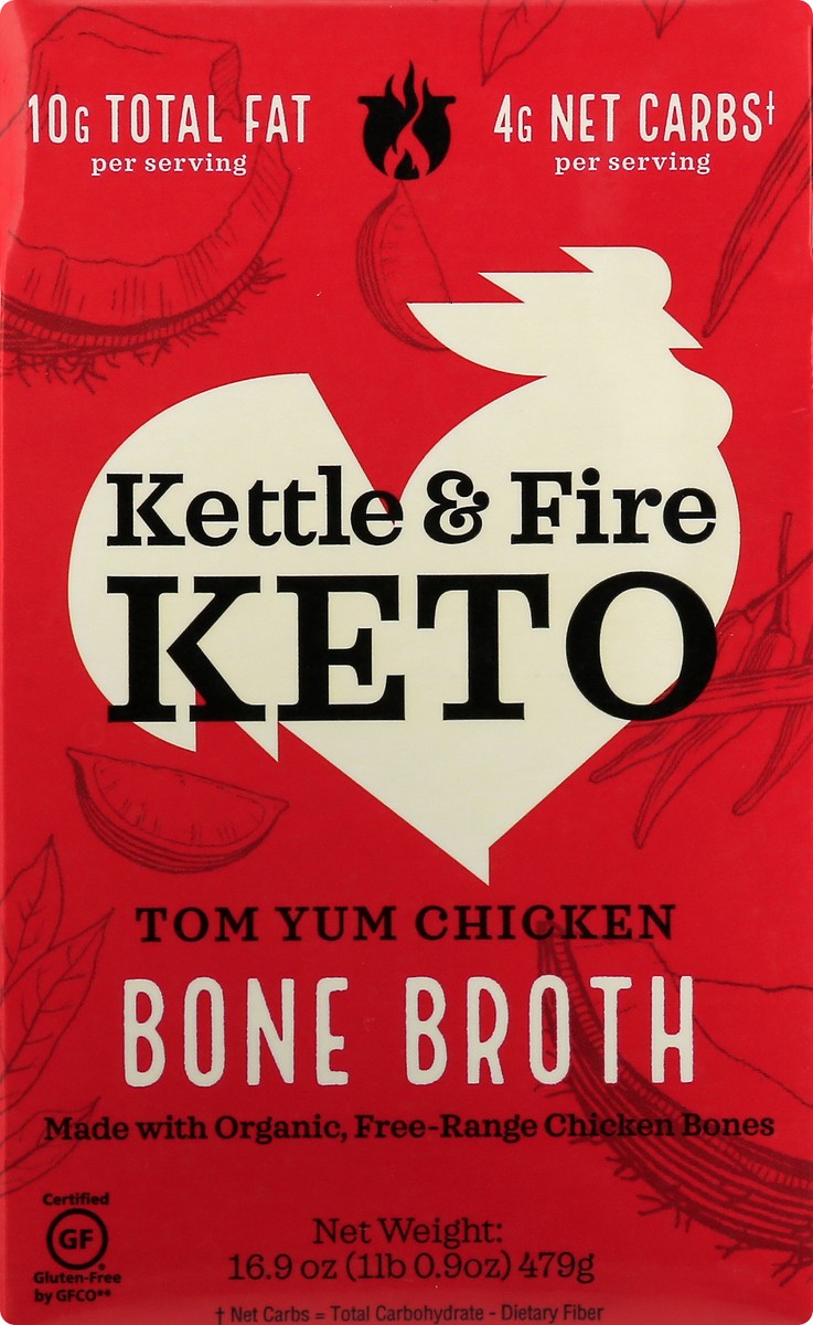 slide 13 of 13, Kettle & Fire Keto Tom Yum Chicken Bone Broth 16.9 oz, 16.9 fl oz