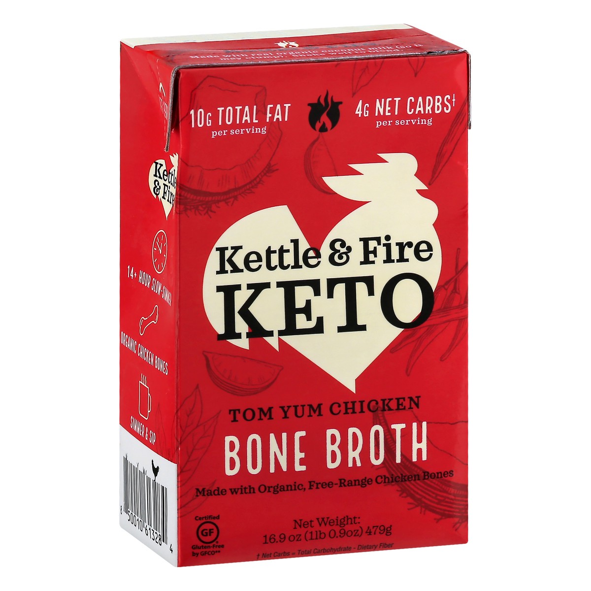 slide 11 of 13, Kettle & Fire Keto Tom Yum Chicken Bone Broth 16.9 oz, 16.9 fl oz