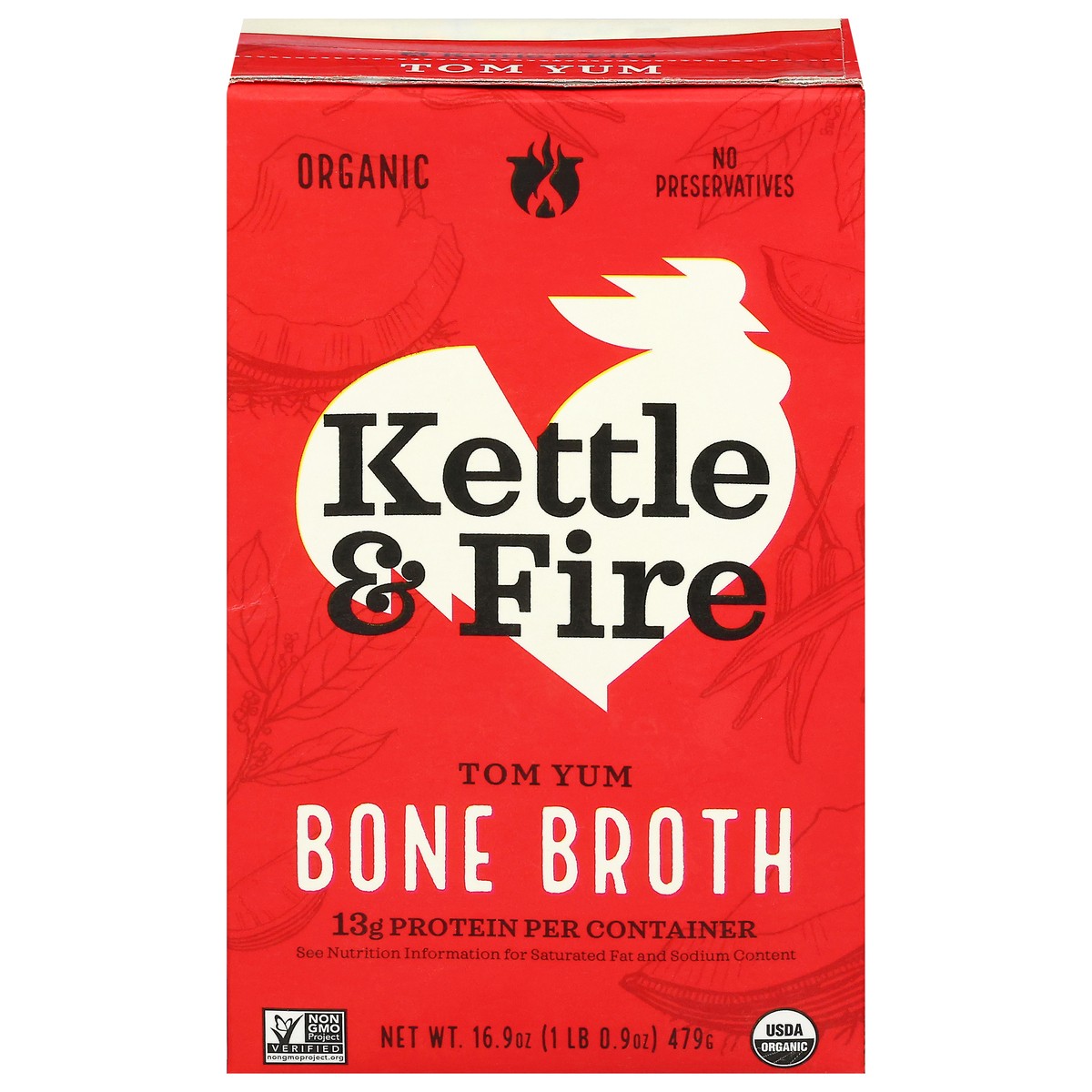 slide 1 of 13, Kettle & Fire Tom Yum Chicken Bone Broth 16.9 oz, 16.9 fl oz