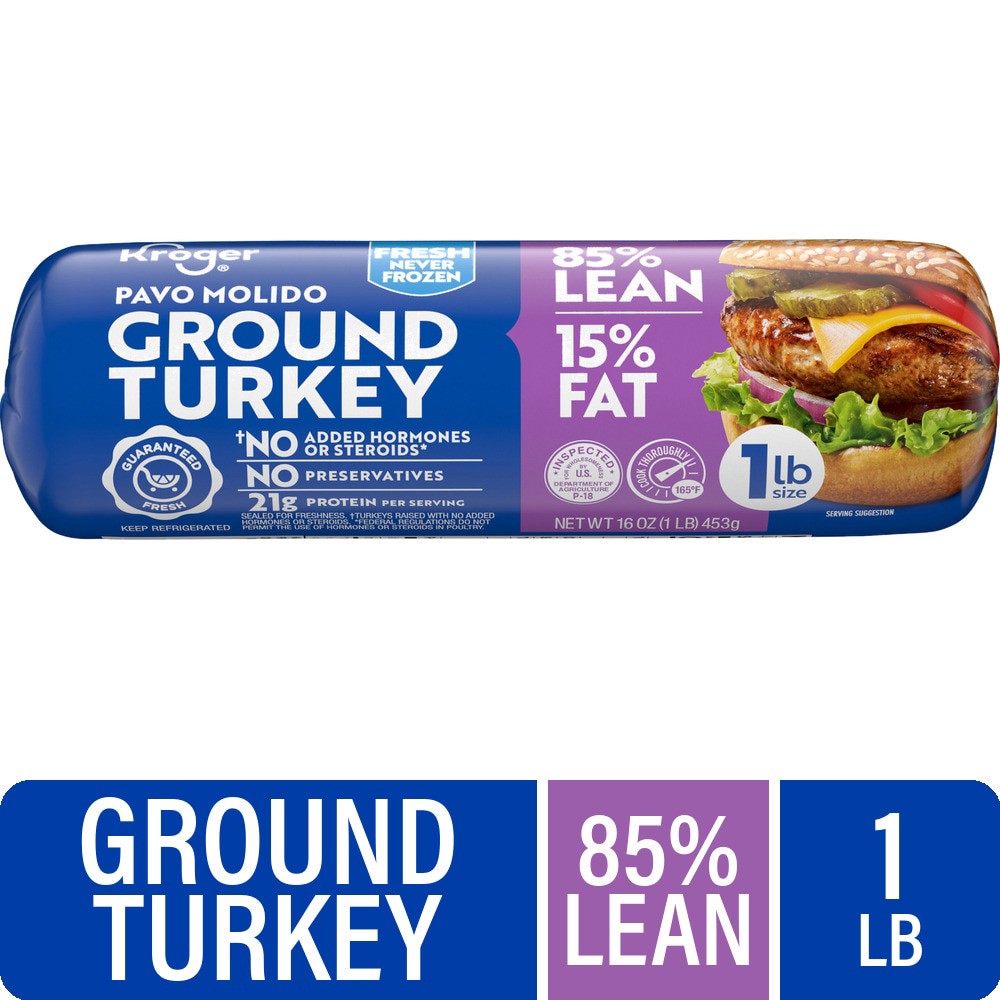 slide 1 of 5, Kroger® 85/15 Ground Turkey, 1 lb
