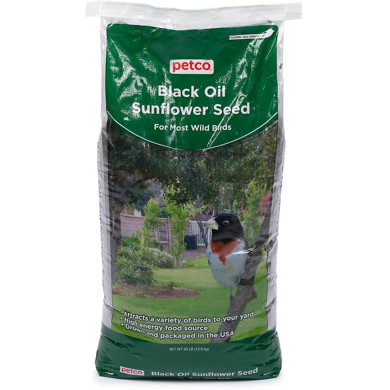 slide 1 of 1, Petco Black Oil Sunflower Seed Wild Bird Food, 30 lb