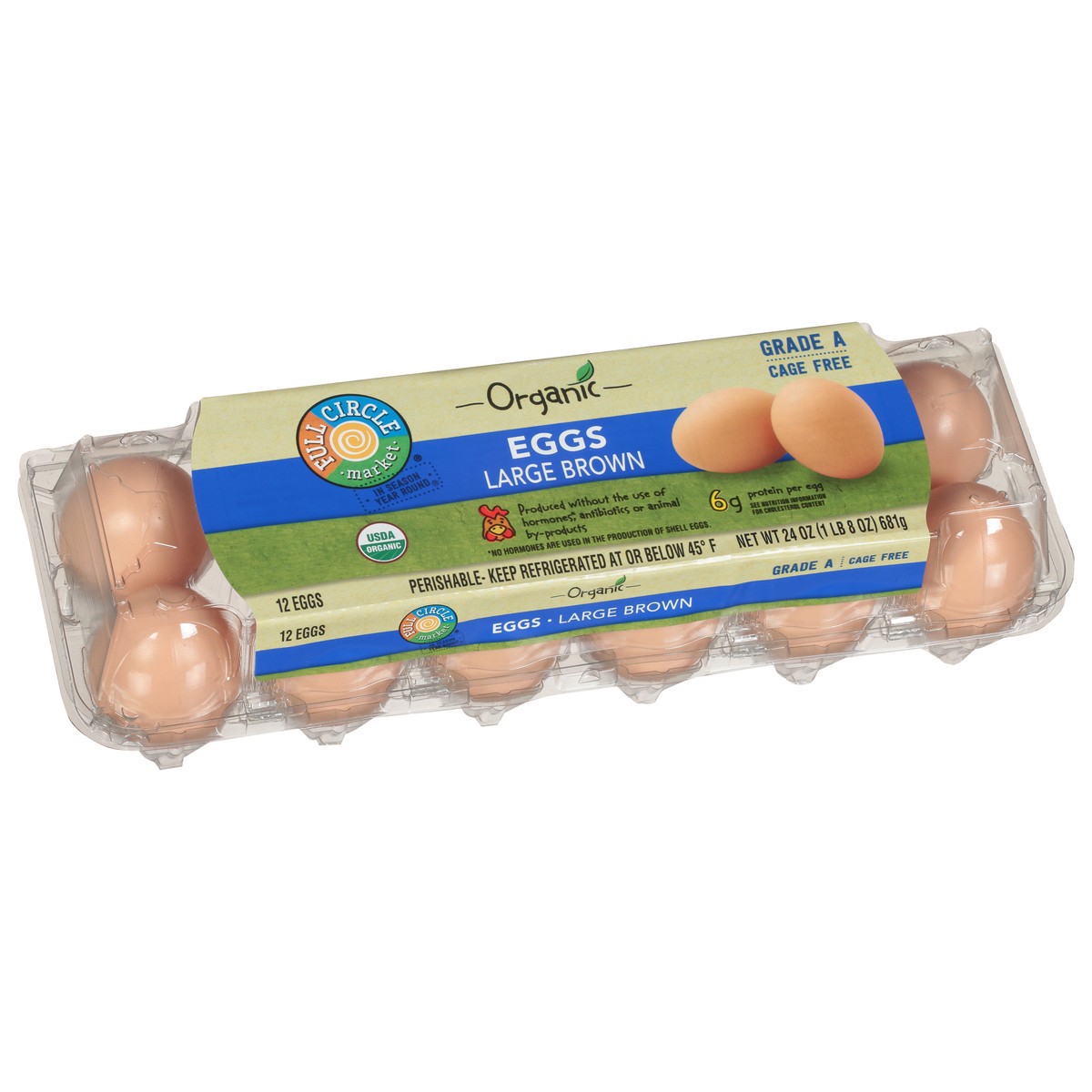 slide 7 of 9, Full Circle Market Organic Cage Free Brown Eggs Large 12 ea, 12 ct