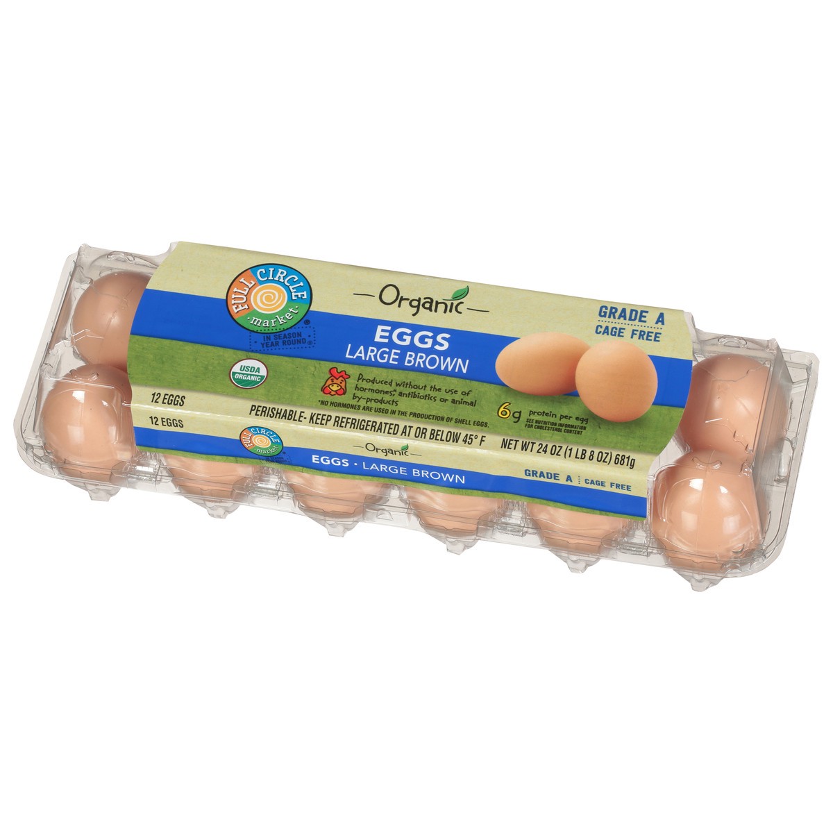 slide 5 of 9, Full Circle Market Organic Cage Free Brown Eggs Large 12 ea, 12 ct