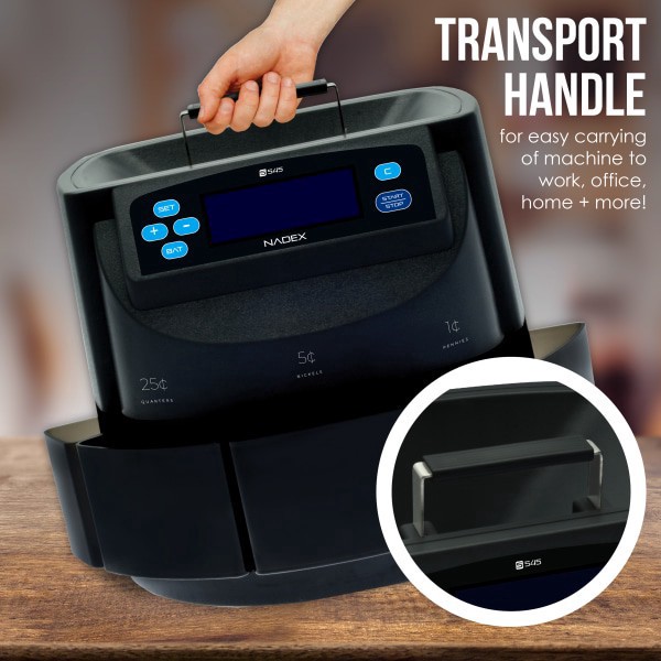 slide 2 of 8, Nadex S545 Coin Counter, Sorter And Wrapper, 10""H X 10""W X 9""D, Black, 1 ct