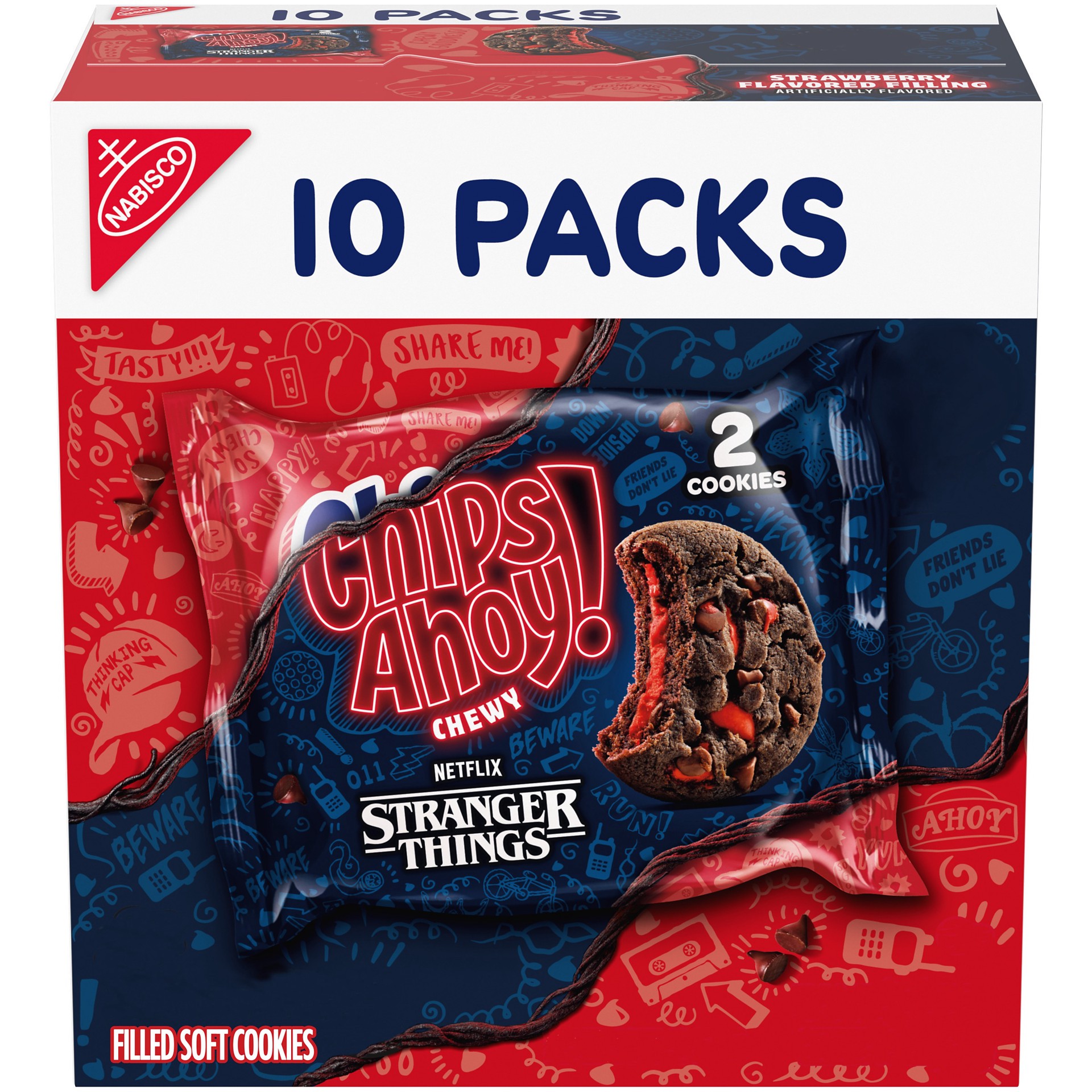 slide 1 of 5, CHIPS AHOY! Chewy Cookies, 10 Snack Packs, 11 oz