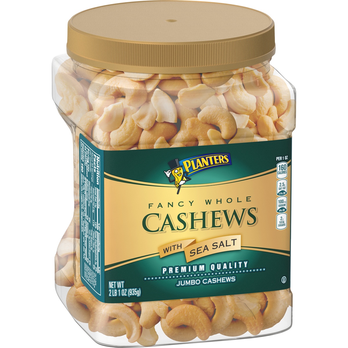 slide 9 of 9, Planters Cashews Jumbo Fancy Whole Premium Quality With Sea Salt Jar - 33 Oz, 33 oz