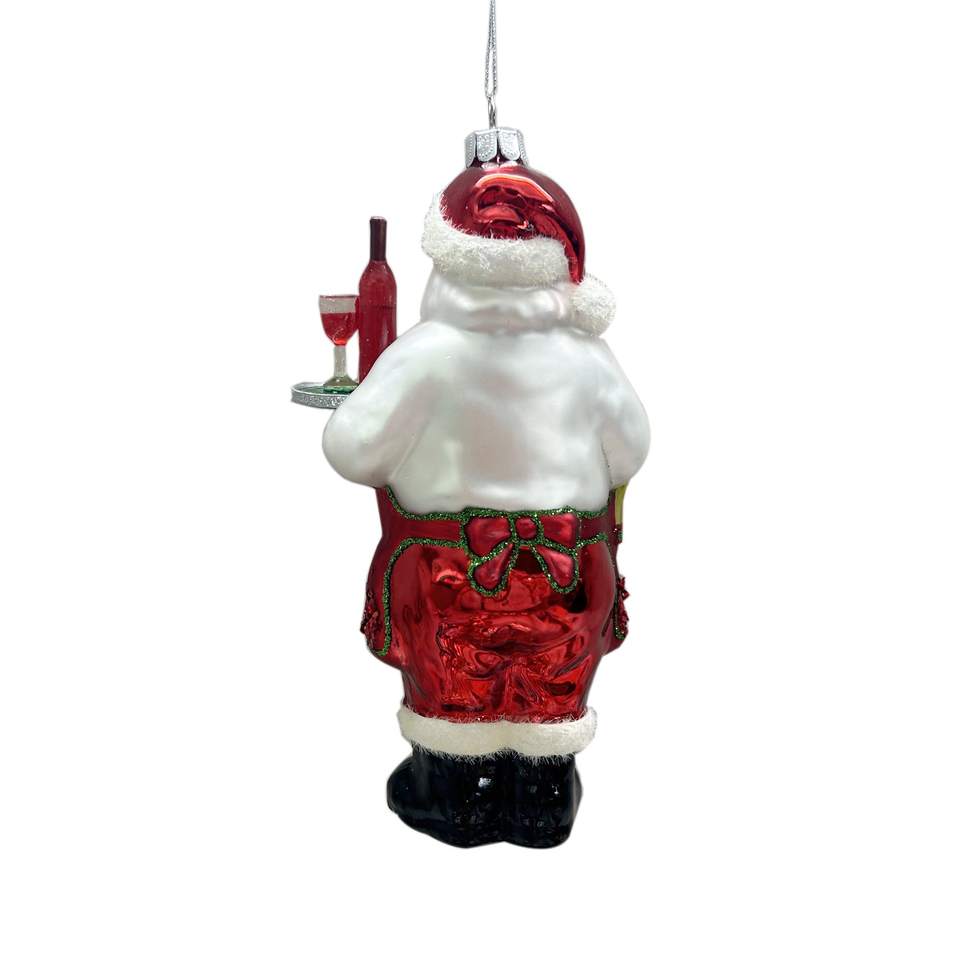 slide 2 of 2, 6.25" Santa Waiter Glass Ornament By Ashland, 3.25 in x 1.75 in x 6.25 in