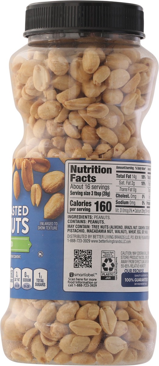 slide 8 of 9, Signature Select Dry Roasted Unsalted Peanuts 16 oz, 