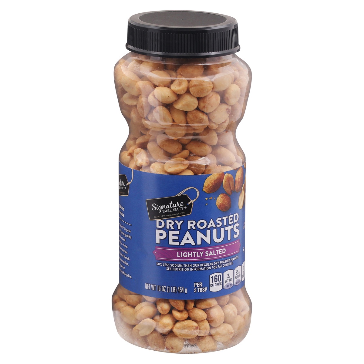 slide 2 of 9, Signature Select Lightly Salted Dry Roasted Peanuts 16 oz, 