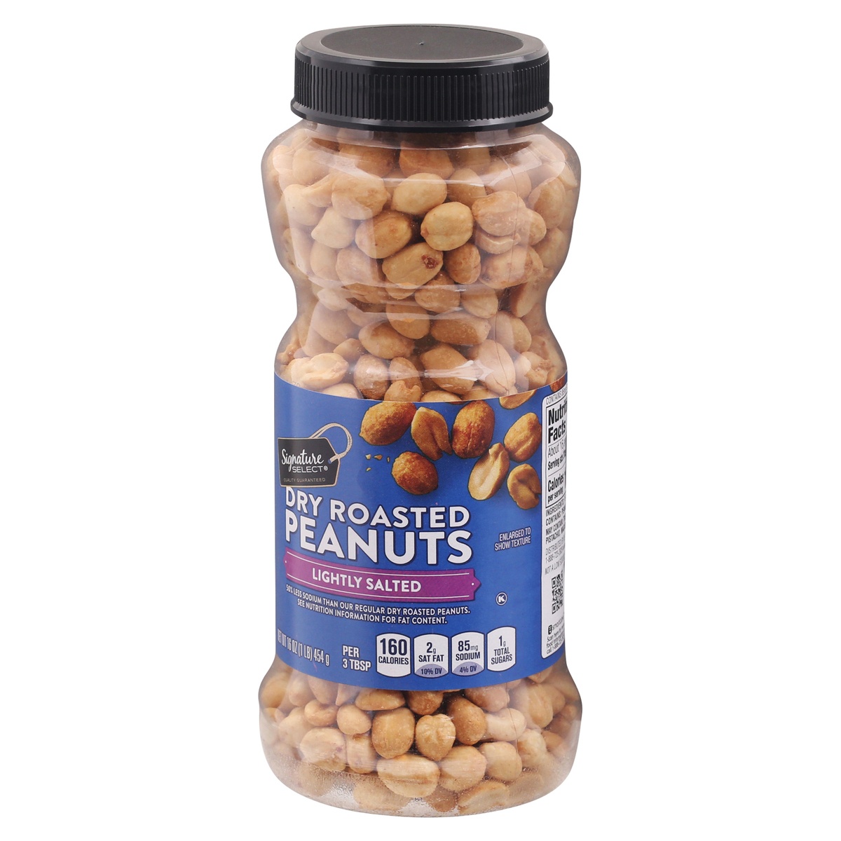 slide 3 of 9, Signature Select Lightly Salted Dry Roasted Peanuts 16 oz, 