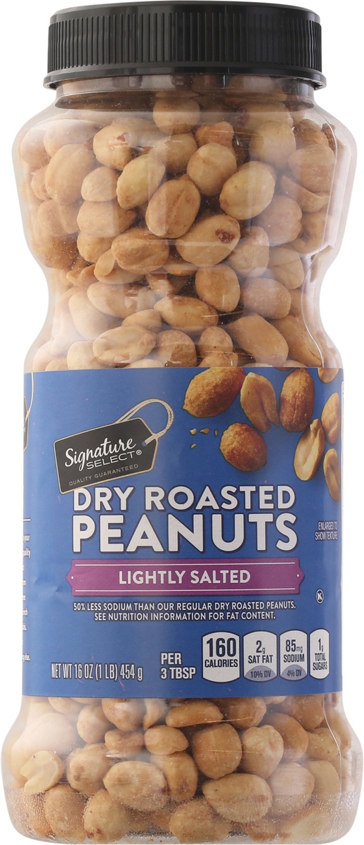 slide 6 of 9, Signature Select Lightly Salted Dry Roasted Peanuts 16 oz, 