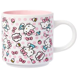 Silver Buffalo Hello Kitty Polka Dot 13 oz Stackable Ceramic Mug