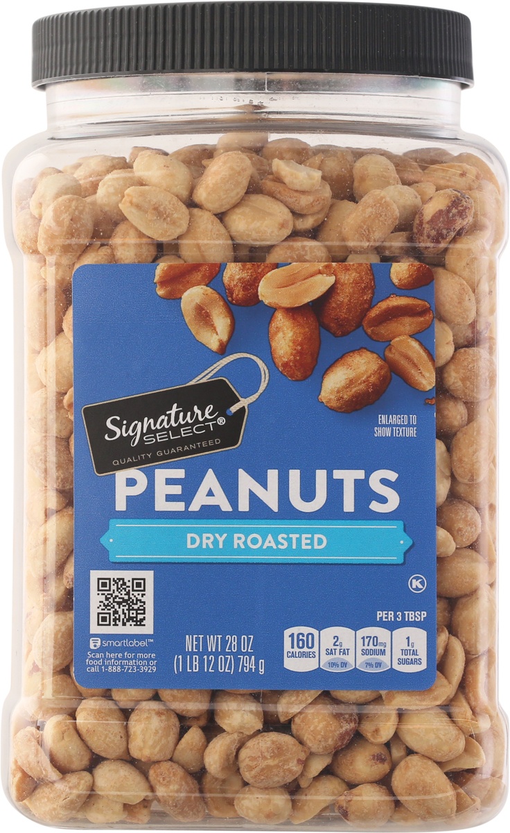 slide 6 of 9, Signature Select Dry Roasted Peanuts 28 oz, 