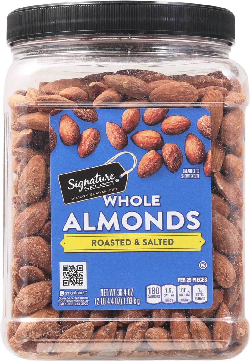 slide 9 of 9, Signature Select Roasted & Salted Whole Almonds 36.4 oz, 36.4 oz