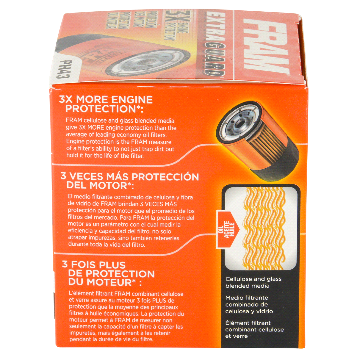 slide 3 of 6, Fram Extra Guard Oil Filter PH43, 1 ct