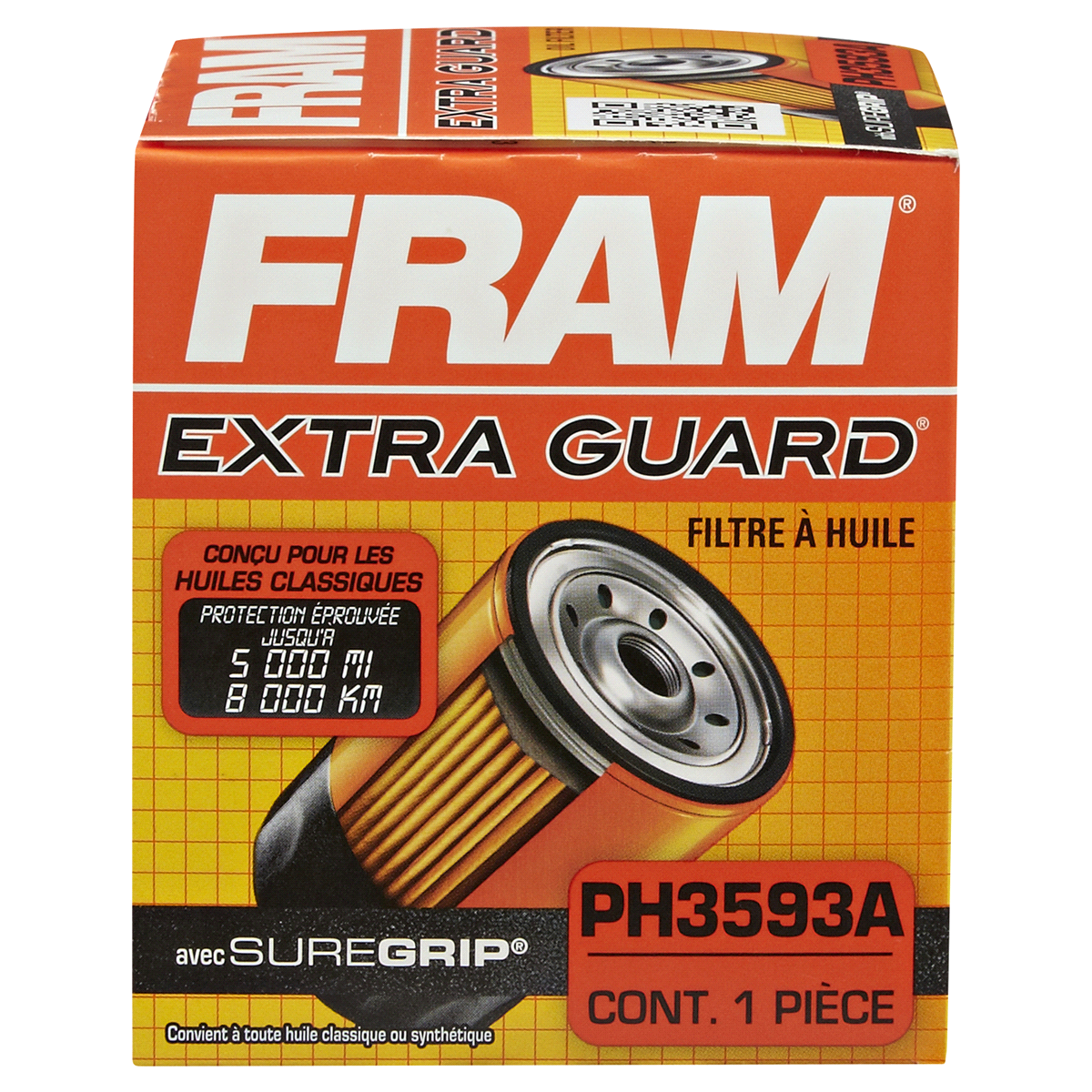 slide 3 of 6, Fram Extra Guard Oil Filter Ph3593a, 1 ct