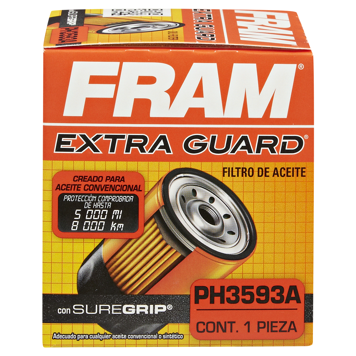 slide 4 of 6, Fram Extra Guard Oil Filter Ph3593a, 1 ct