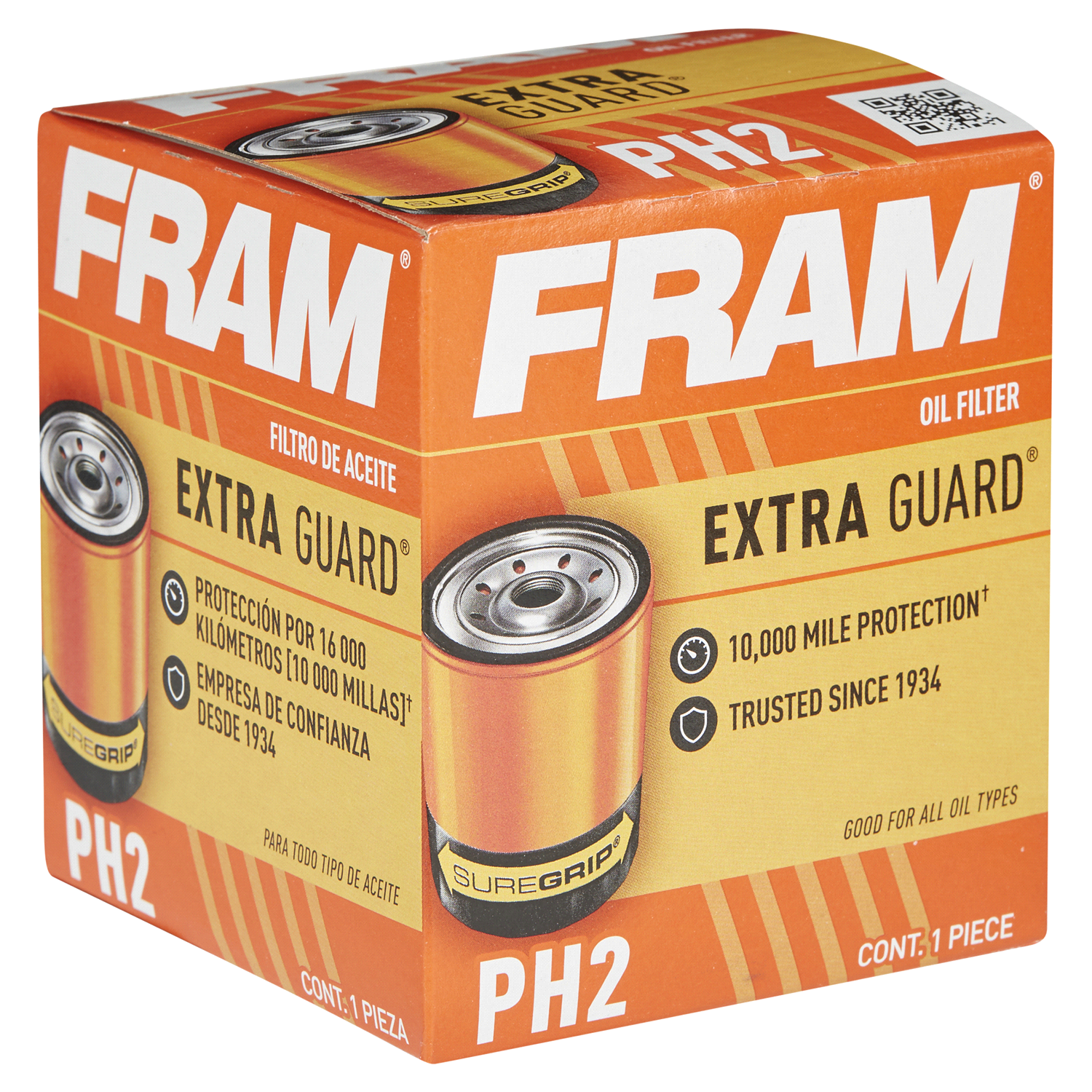 slide 4 of 5, Fram Extra Guard Oil Filter PH2, 1 ct