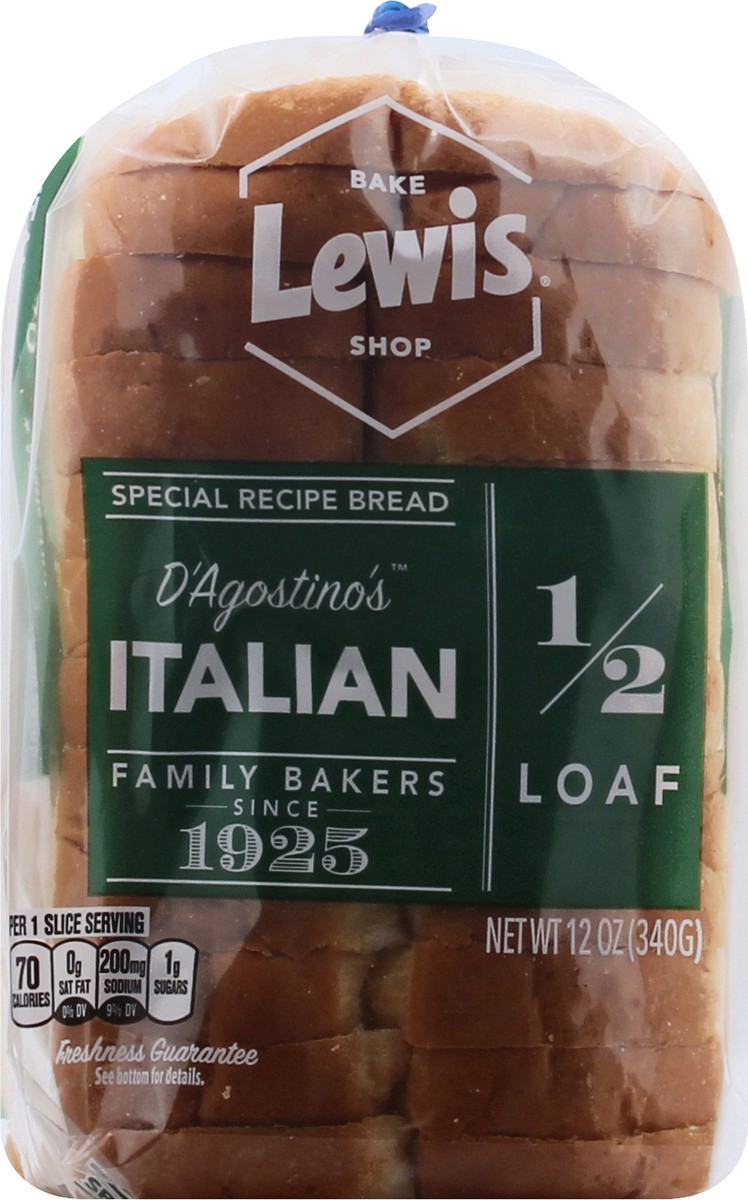 slide 8 of 9, Lewis D'Agostino's 1/2 Loaf Italian Bread 12 oz, 12 oz