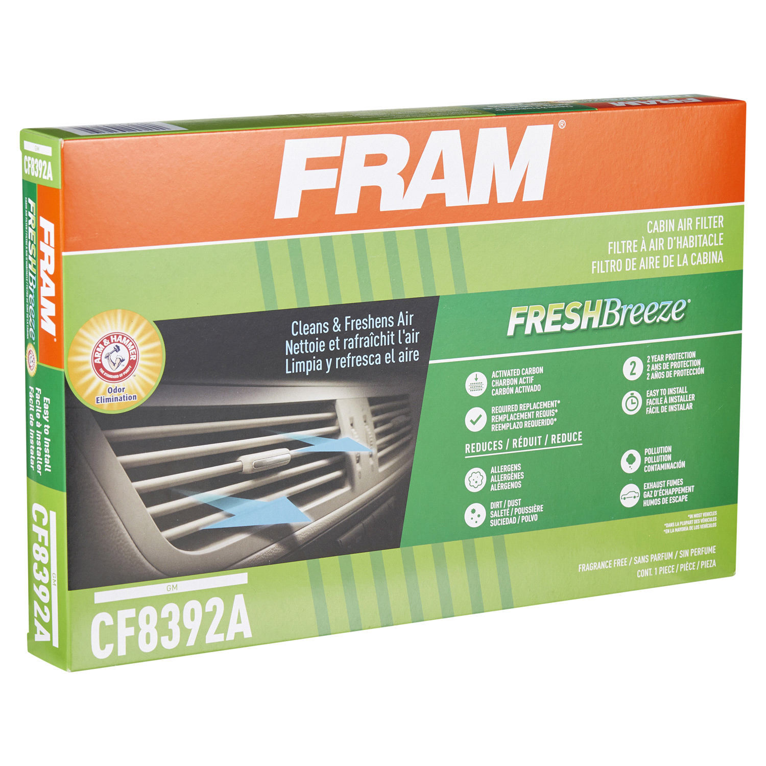 slide 4 of 5, Fram Fresh Breeze Cabin Air Filter CF8392A, 1 ct