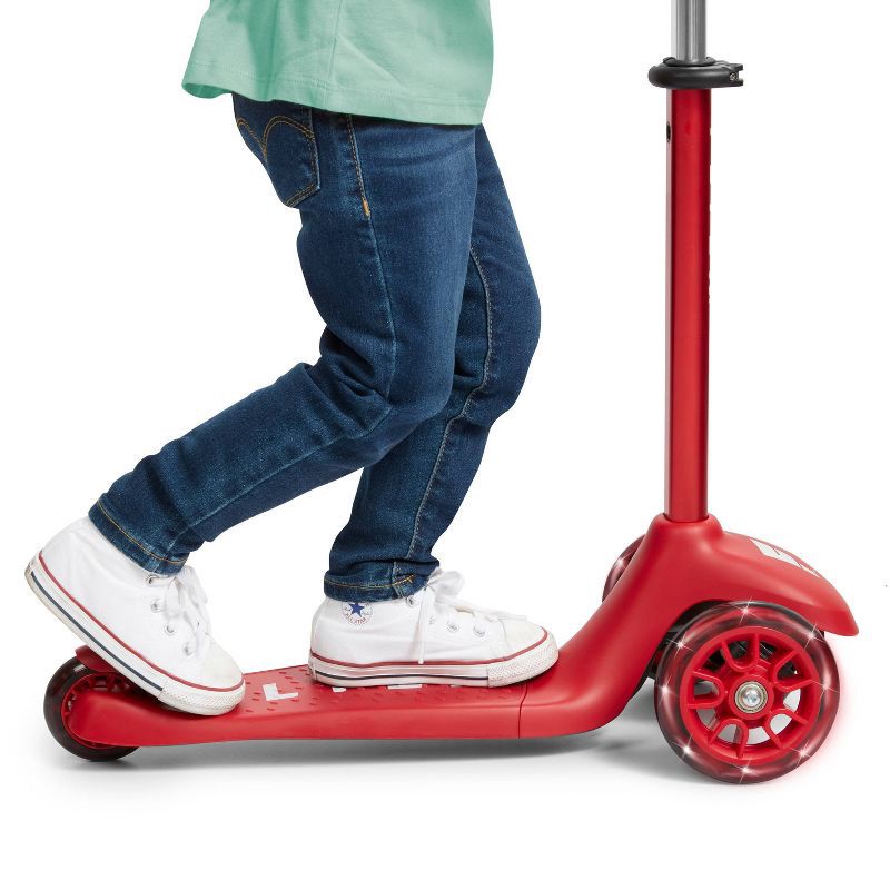 slide 9 of 13, Radio Flyer Glider Junior Kick Scooter with Light Up Wheels: 3-Wheel, Ages 2-5, 44 lb Capacity, 44 lb
