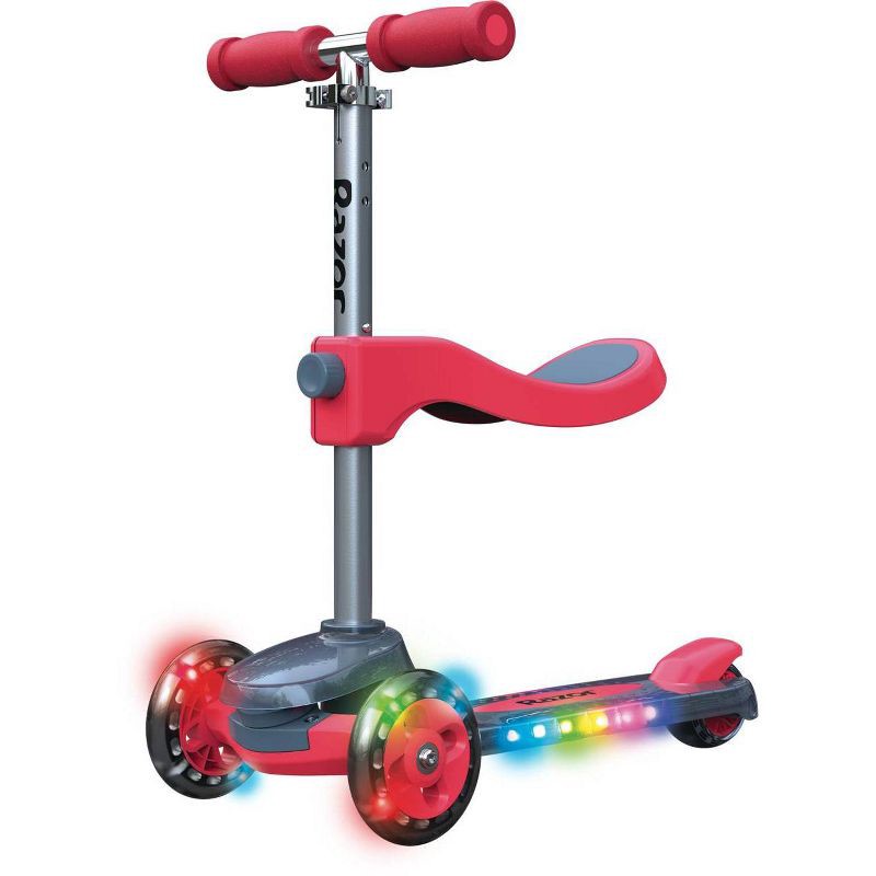 slide 1 of 6, Razor Rollie DLX Kick Scooter - Red: 3-Wheel, Heel Brakes, Ages 2-4, 1 ct