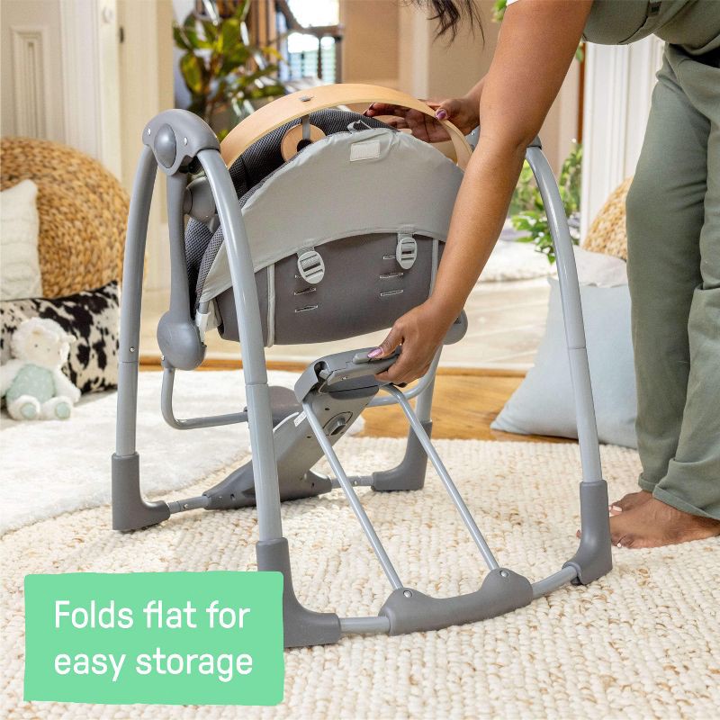 slide 6 of 15, Ingenuity Every Season Swing 'n Go Portable Baby Swing - Wesley - Beige, 1 ct