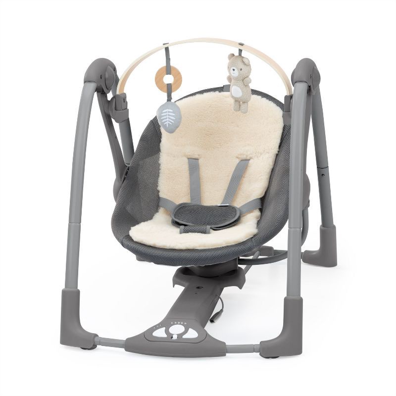 slide 1 of 15, Ingenuity Every Season Swing 'n Go Portable Baby Swing - Wesley - Beige, 1 ct