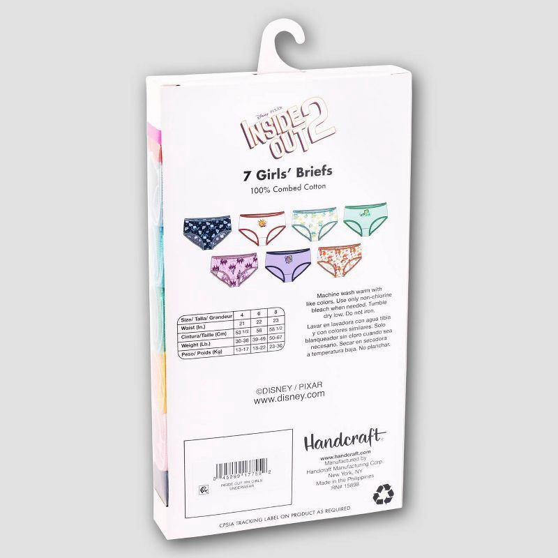 slide 3 of 4, Girls' Disney Inside Out 7pk Underwear - 4: Cotton Briefs with Fictitious Character Pattern, 7 ct