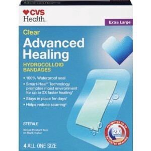 slide 1 of 1, CVS Health Clear Advanced Healing Hydrocolloid Bandages, Extra Large, 4Ct, 1 ct