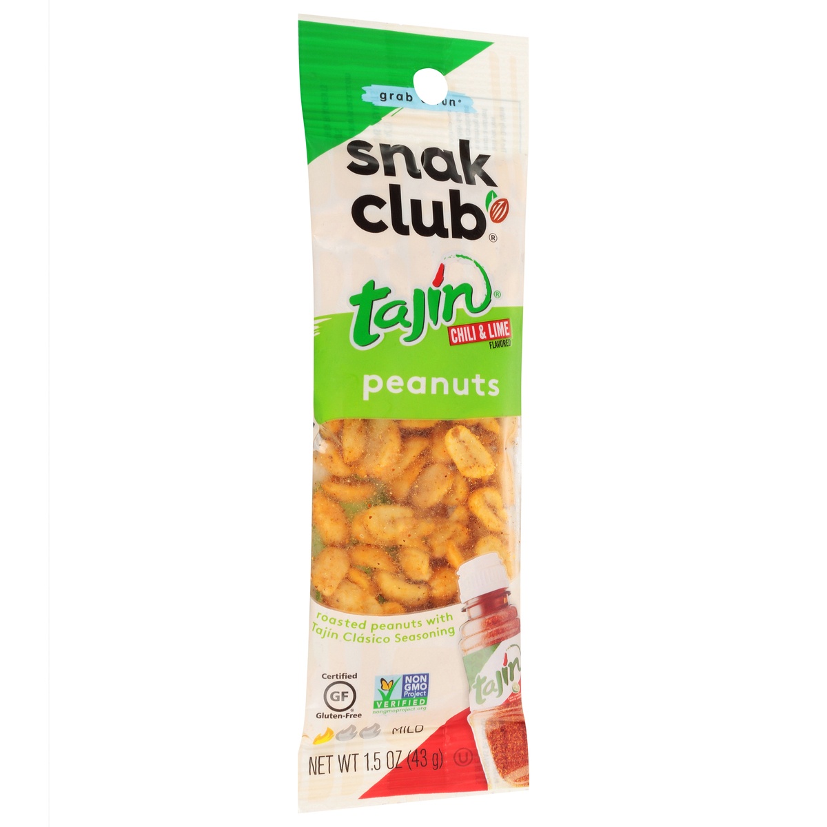 slide 2 of 9, Snack Club Tajin Mild Chili & Lime Flavored Peanuts 1 1.5 oz, 