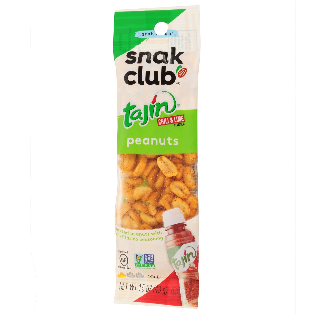 slide 3 of 9, Snack Club Tajin Mild Chili & Lime Flavored Peanuts 1 1.5 oz, 