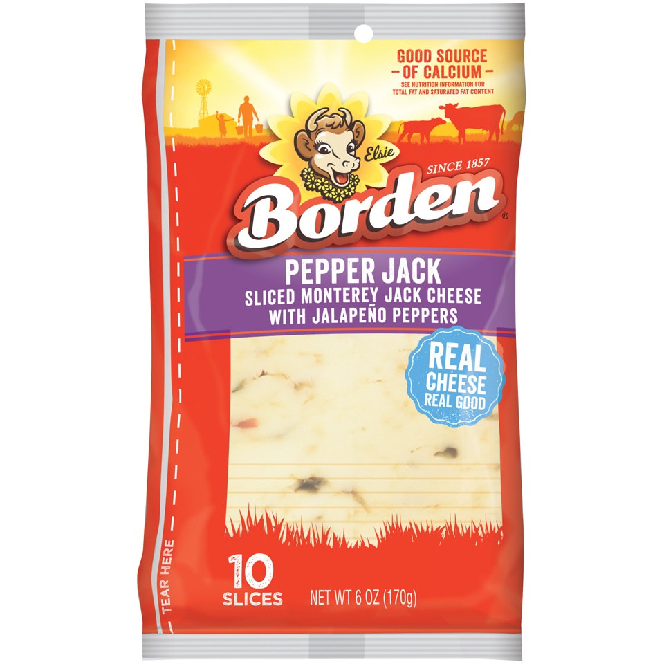 slide 3 of 3, Borden Natural Pepper Jack Slice, 6 oz