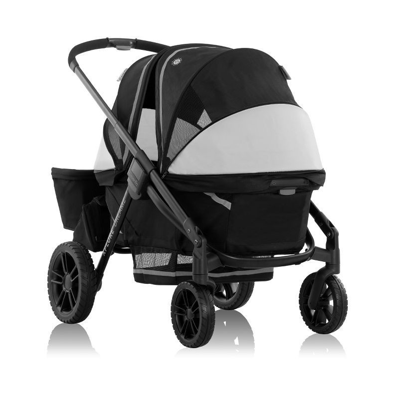 slide 2 of 37, Evenflo Pivot Xplore Dreamz Stroller Wagon with Infant Car Seat Adapter - Jetsetter Black, 1 ct