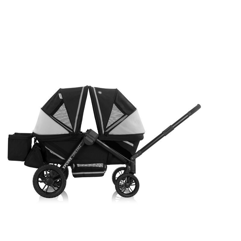 slide 26 of 37, Evenflo Pivot Xplore Dreamz Stroller Wagon with Infant Car Seat Adapter - Jetsetter Black, 1 ct