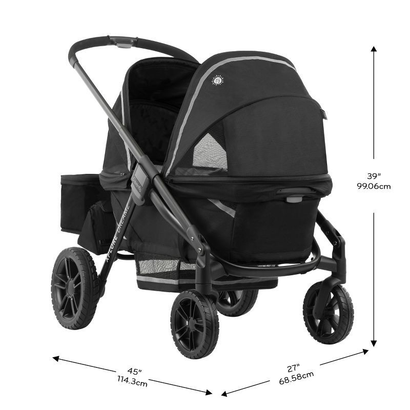 slide 37 of 37, Evenflo Pivot Xplore Dreamz Stroller Wagon with Infant Car Seat Adapter - Jetsetter Black, 1 ct