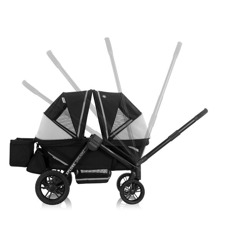 slide 10 of 37, Evenflo Pivot Xplore Dreamz Stroller Wagon with Infant Car Seat Adapter - Jetsetter Black, 1 ct