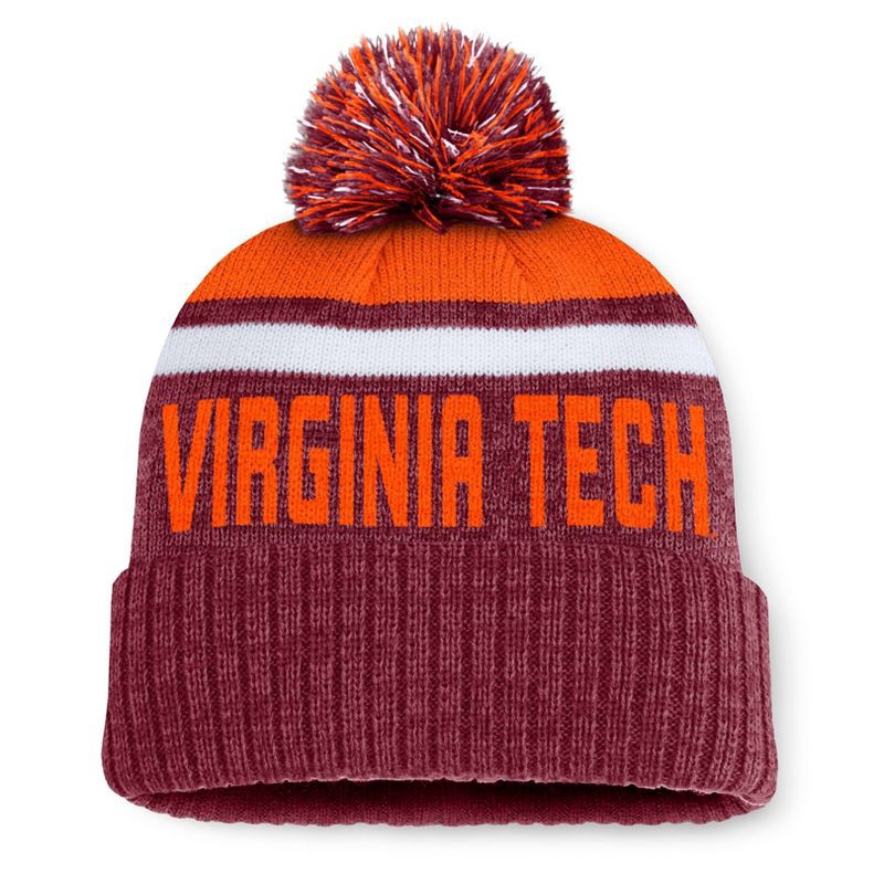 slide 2 of 3, NCAA Virginia Tech Hokies Humid Knit Cuffed Pom Beanie: Mens Winter Hat, 1 ct