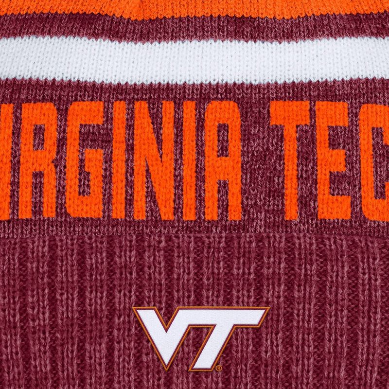 slide 3 of 3, NCAA Virginia Tech Hokies Humid Knit Cuffed Pom Beanie: Mens Winter Hat, 1 ct